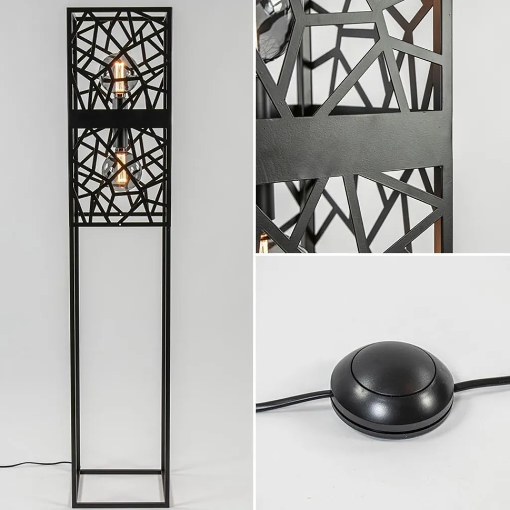 Straluma Scandinavische vloerlamp zwart frame> Vloerlampen|Industriële Verlichting