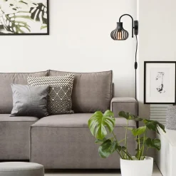 Straluma Scandinavische wandlamp mat zwart met snoer><noscript><img width=
