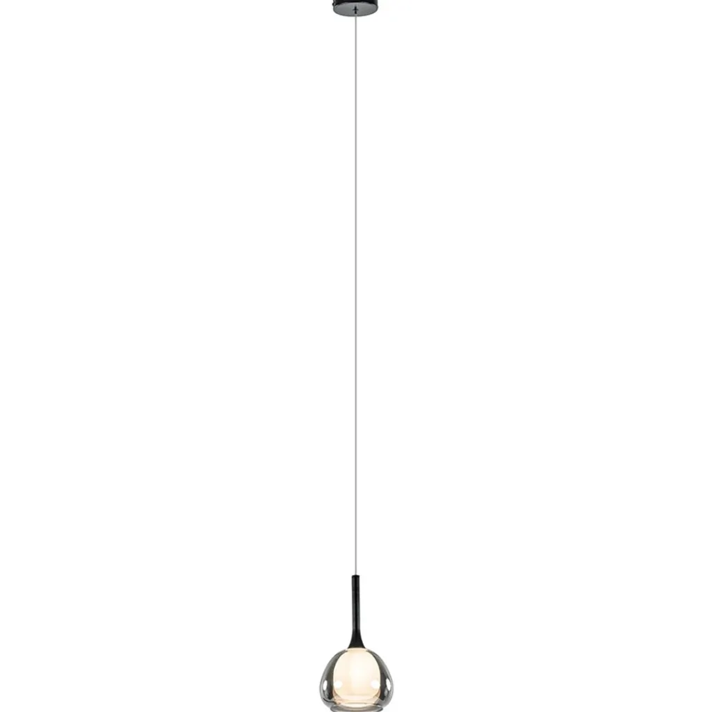 Straluma Sfeervolle hanglamp smoke met wit binnenglas> Hanglampen|Nachtkastlampen