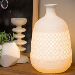 Straluma Sfeervolle tafellamp wit porselein decoratief><noscript><img width=