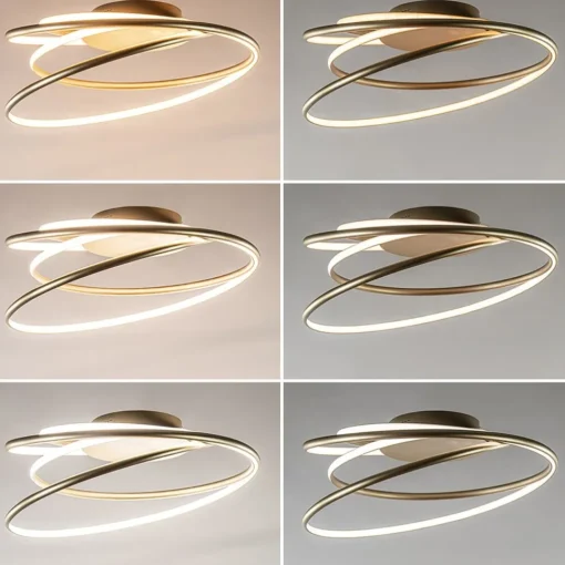 Straluma Sierlijke LED plafondlamp ringen goud> Plafondlampen|Design Verlichting