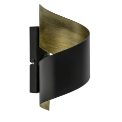 Straluma Sierlijke wandlamp krul zwart met goud></noscript> Woonkamerlampen|Slaapkamerlampen