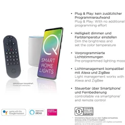 Straluma Smart eettafelhanglamp mat zwart met opaal glas><noscript><img width=