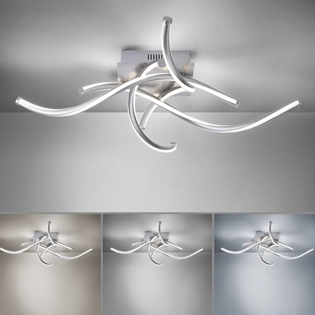 Straluma Smart plafondlamp spiraal nikkel modern> Plafondlampen|Smart lampen