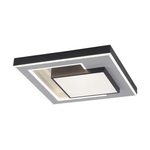 Straluma Smart plafondlamp zwart met grijs vierkant> Plafondlampen|Smart lampen