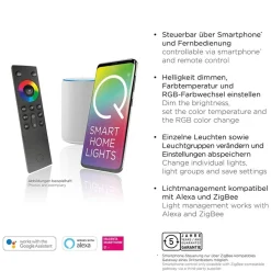 Straluma Smart tafellamp aluminium met 2 LED strips><noscript><img width=