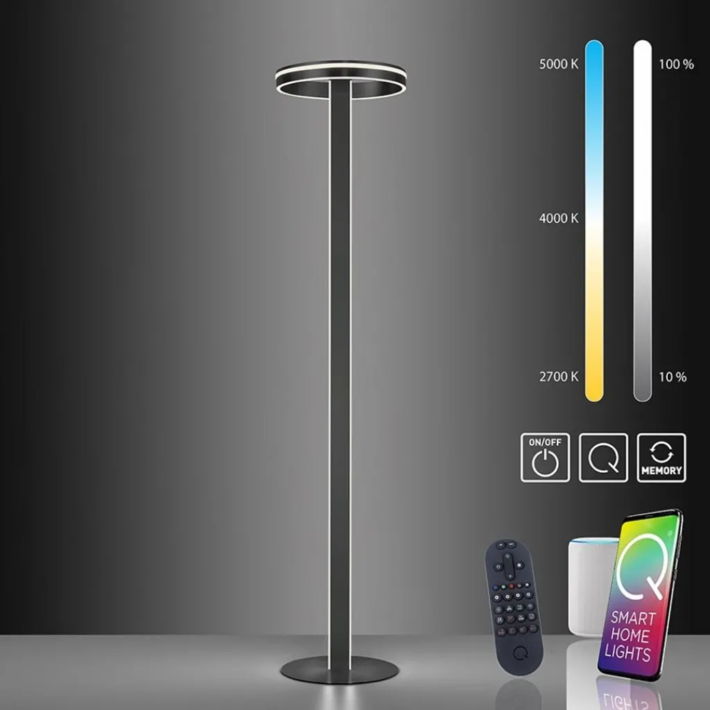 Straluma Smart vloerlamp verstelbare ring antraciet> Vloerlampen|Smart lampen