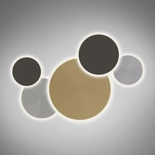Straluma Smart wand/plafondlamp goud met grijs dimbaar> Plafondlampen|Wandlampen