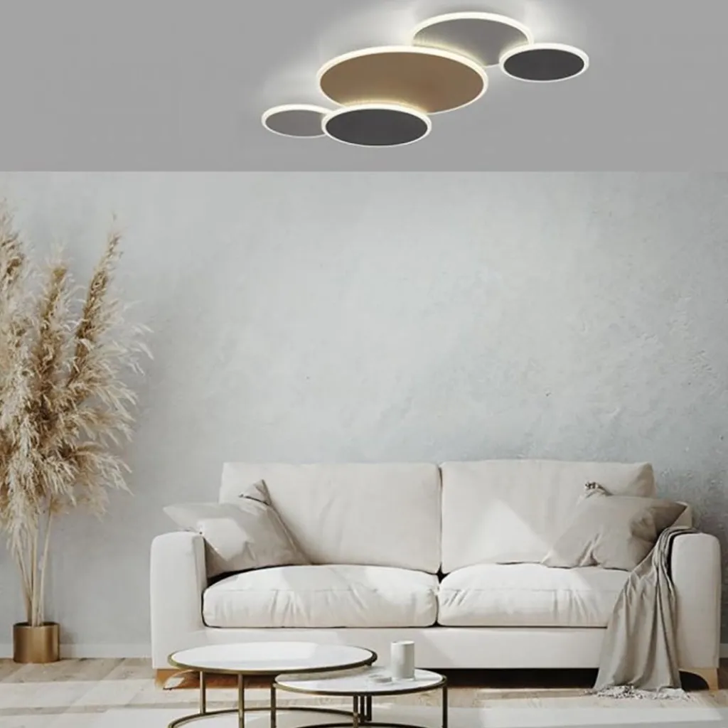 Straluma Smart wand/plafondlamp goud met grijs dimbaar> Plafondlampen|Wandlampen