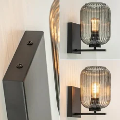 Straluma Smoke glazen wandlamp met zwarte bevestiging><noscript><img width=