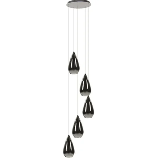 Straluma Smokey glazen vide-hanglamp chroom> Videverlichting|Pendel Lampen