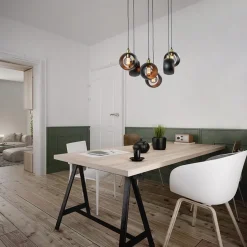 Straluma Speelse 6-lichts hanglamp zwart met goud><noscript><img width=
