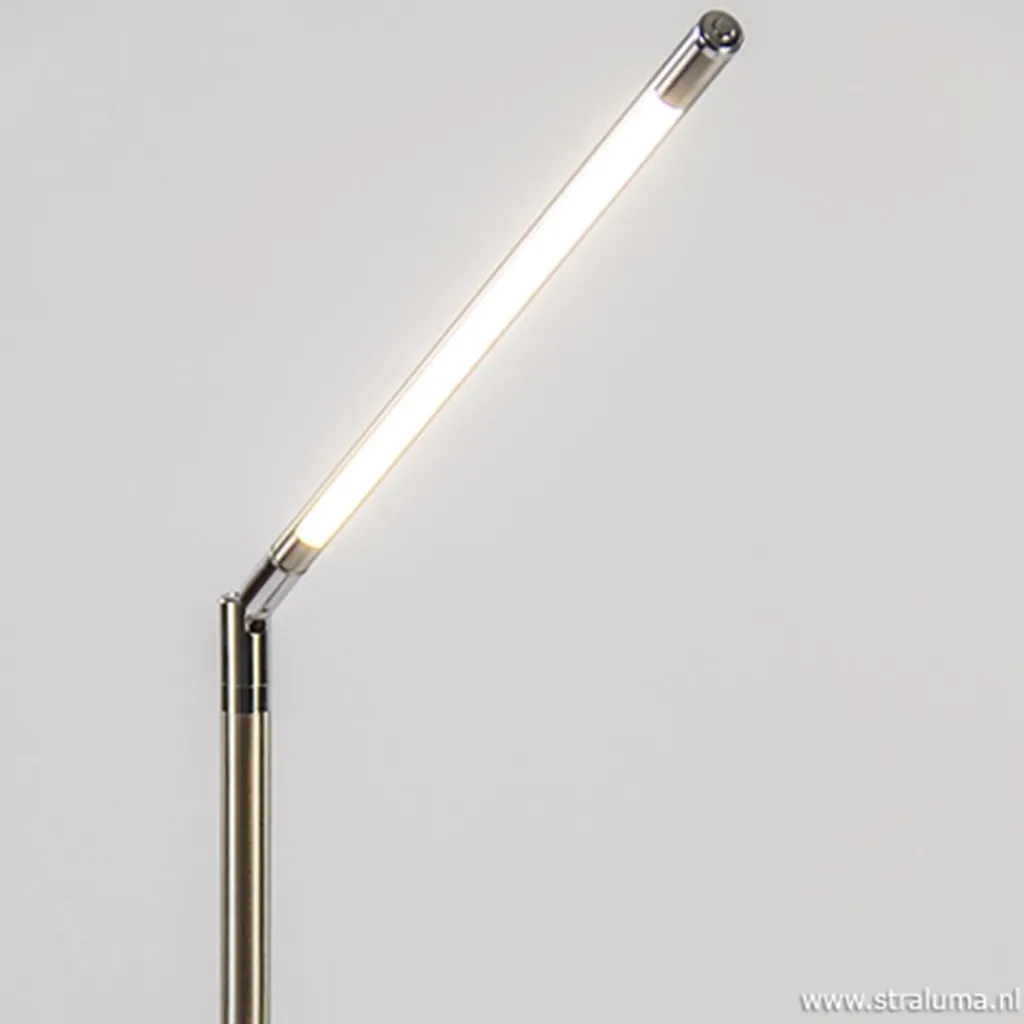 Straluma Staande leeslamp nikkel met dimmer> Vloerlampen|Leeslampen