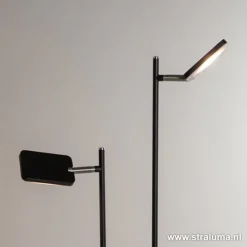 Straluma Staande 2-lichts leeslamp zwart 2xpushdimmer><noscript><img width=
