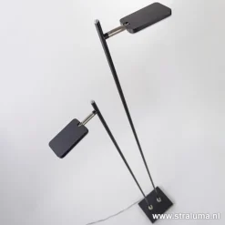 Straluma Staande 2-lichts leeslamp zwart 2xpushdimmer><noscript><img width=