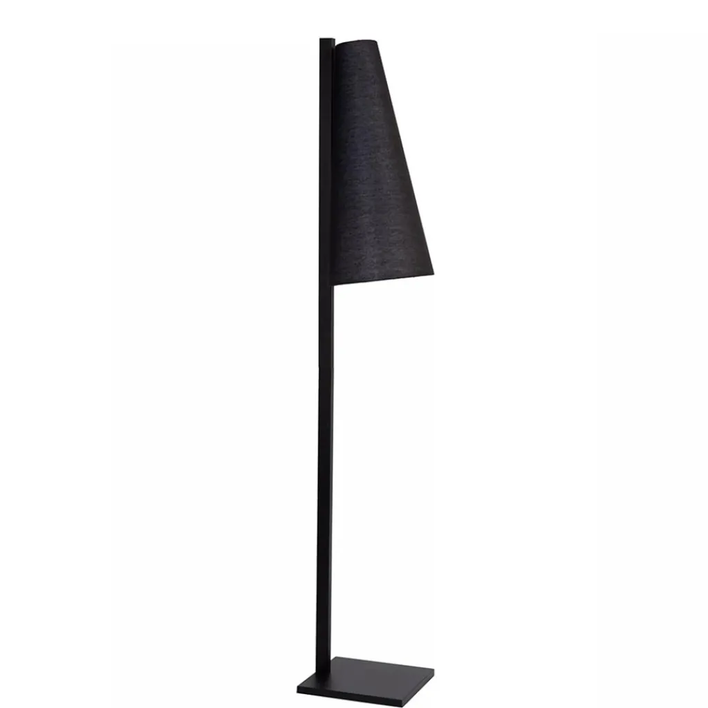 Straluma Staande schemerlamp mat zwart met linnen kap> Vloerlampen|Schemerlampen