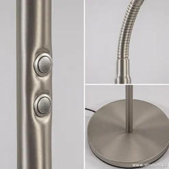 Straluma Stalen lees/vloerlamp LED dim to warm><noscript><img width=