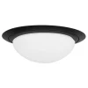 Straluma 3-Standen dimbare LED plafondlamp zwart met wit glas IP44> Plafondlampen|Plafonnières