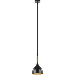 Straluma Stijlvolle kleine hanglamp zwart met goud> Keukenverlichting|Hanglampen