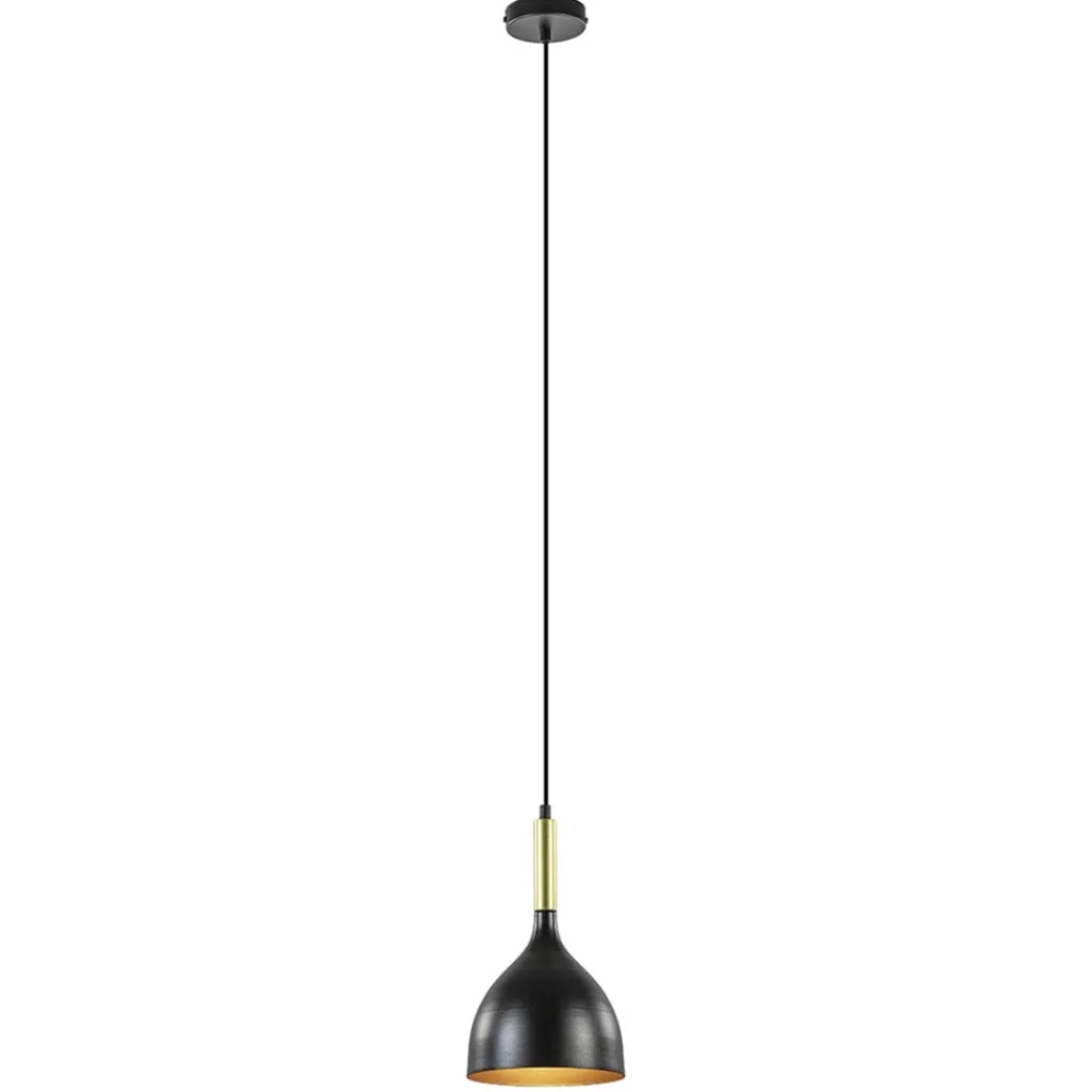 Straluma Stijlvolle kleine hanglamp zwart met goud> Keukenverlichting|Hanglampen