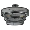 Straluma Stoere ronde plafondlamp mat zwart metaal 56 cm> Keukenverlichting|Plafondlampen