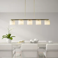 Straluma Strak klassieke hanglamp goud met mat wit glas><noscript><img width=