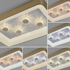 Straluma Strak klassieke LED plafondlamp goud met kristaleffect><noscript><img width=