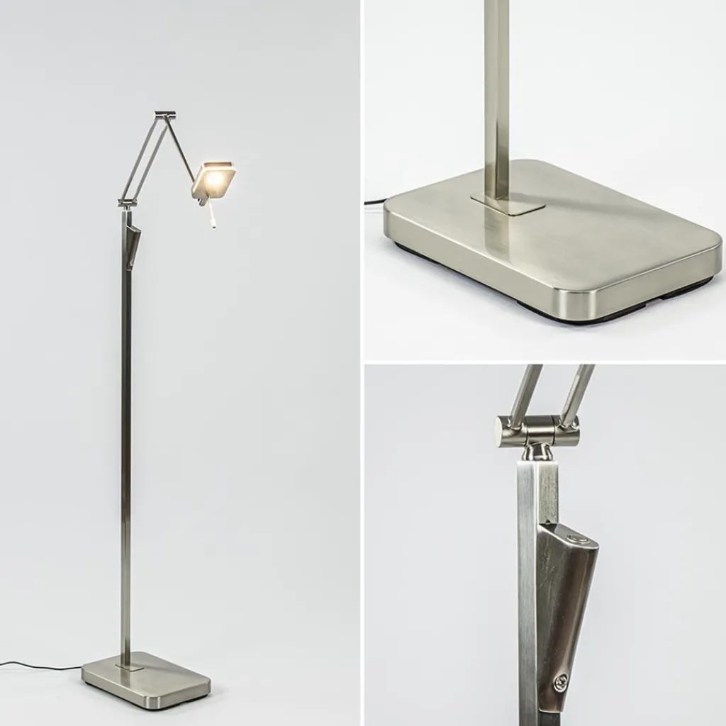 Straluma Strak klassieke leeslamp nikkel met dimbaar LED> Vloerlampen|Leeslampen