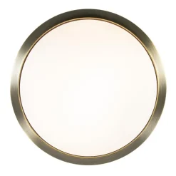 Straluma Strak klassieke plafonnière brons met mat wit glas><noscript><img width=