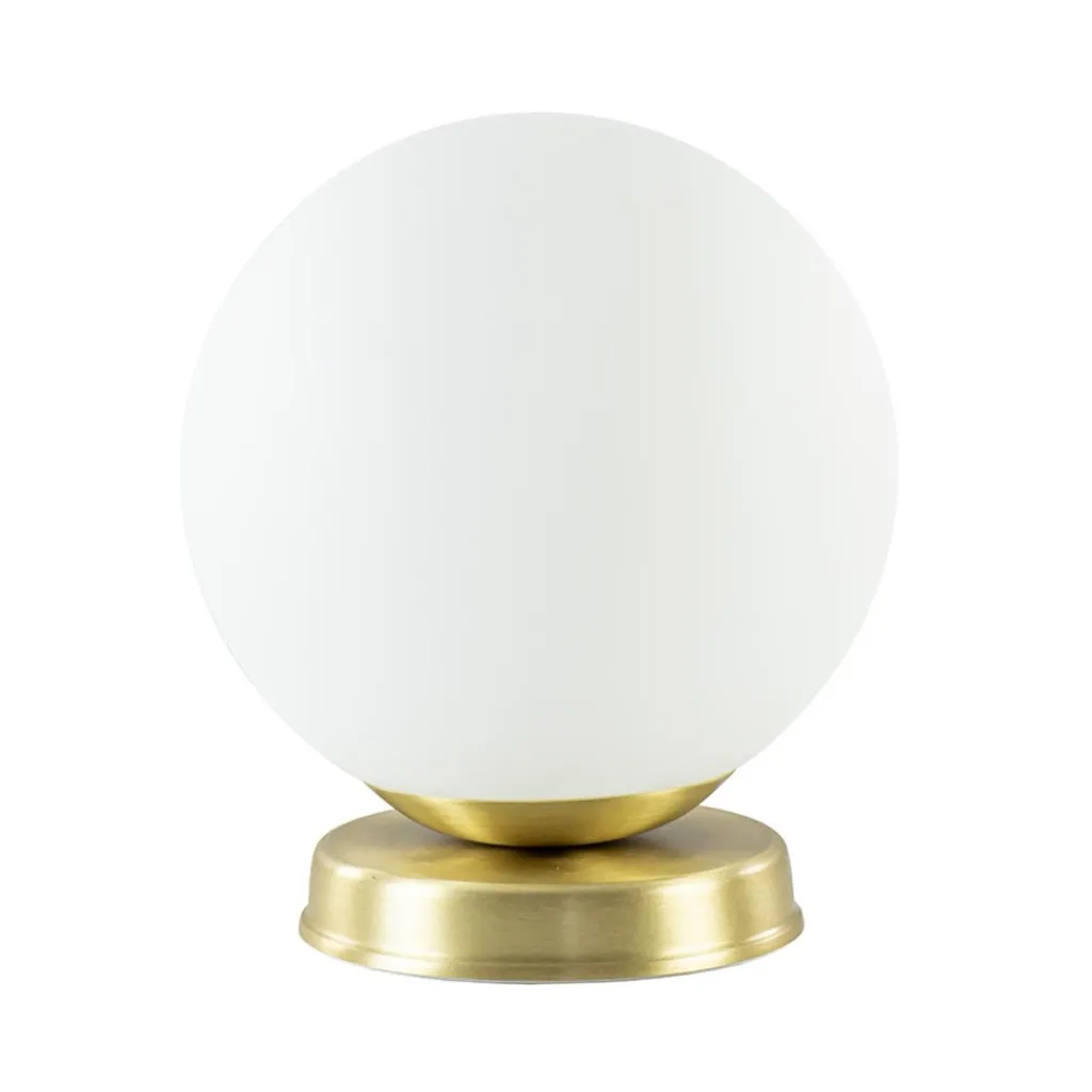 Straluma Strak klassieke tafellamp witte glazen bol met goud> Tafellampen|Klassieke Verlichting
