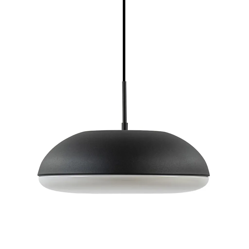 Straluma Strakke ronde hanglamp koepel mat zwart 38 cm> Eettafellampen|Eetkamerverlichting
