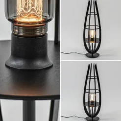 Straluma Tafellamp / vloerlamp mat zwart hout><noscript><img width=