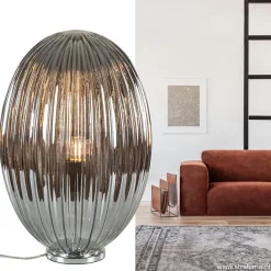 Straluma Tafellamp Egg Rib smoke glas><noscript><img width=