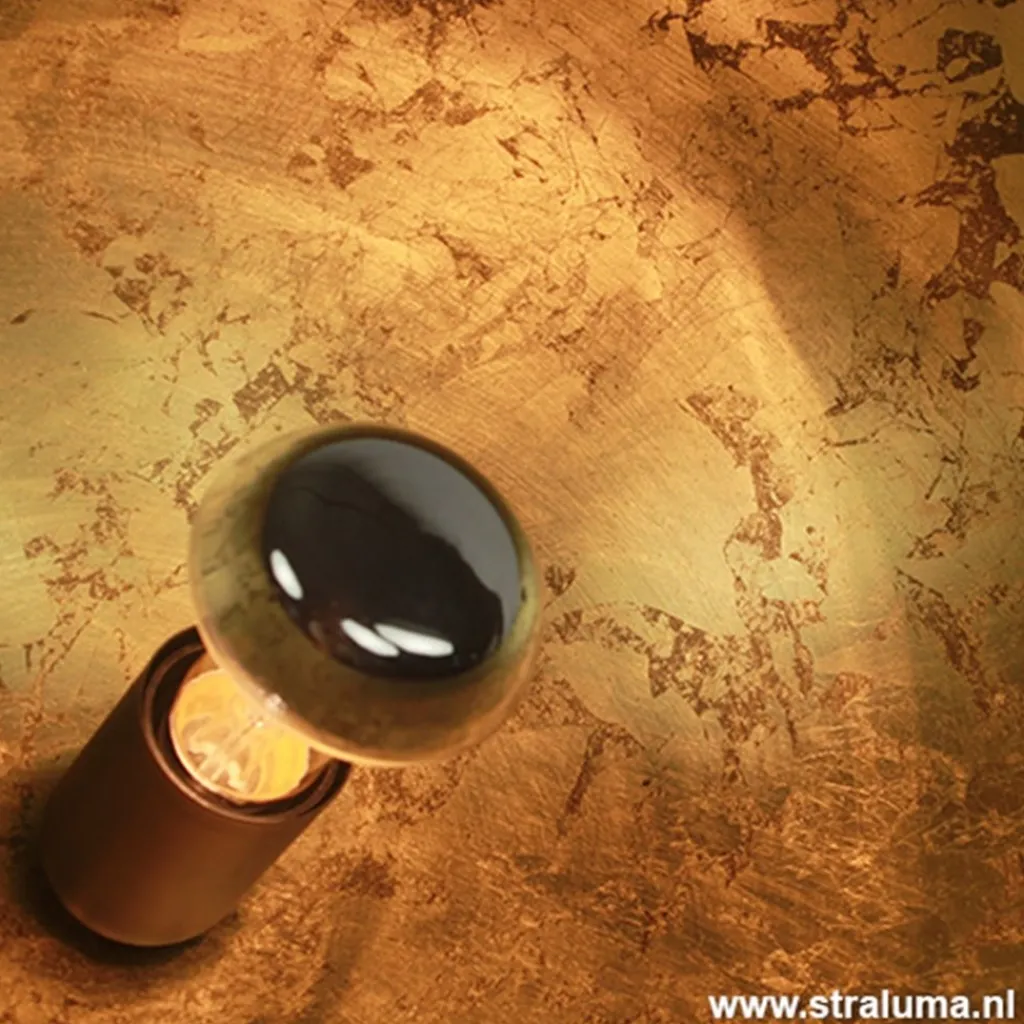 Straluma Tafellamp Larino gunmetal/goldleaf 30cm> Woonkamerlampen|Slaapkamerlampen