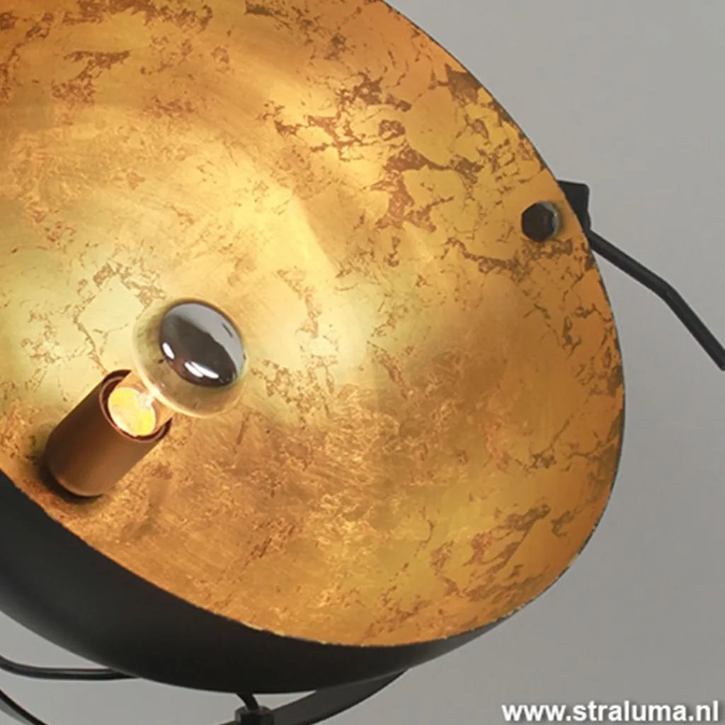Straluma Tafellamp Larino gunmetal/goldleaf 30cm> Woonkamerlampen|Slaapkamerlampen
