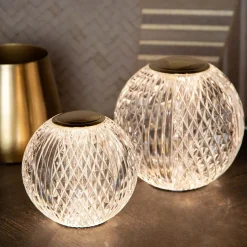 Straluma Tafellamp transparant/goud oplaadbaar en dimbaar><noscript><img width=