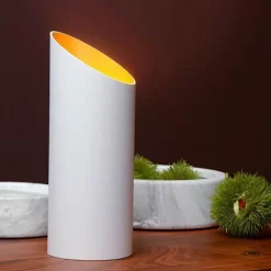 Straluma Tafellamp uplighter mat wit met goud></noscript> Uplighters|Woonkamerlampen