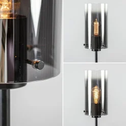 Straluma Tafellamp zwart met cilinder kap smoke gradiënt><noscript><img width=