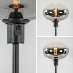 Straluma Tafellamp zwart met glazen kap smoke/helder gradient><noscript><img width=