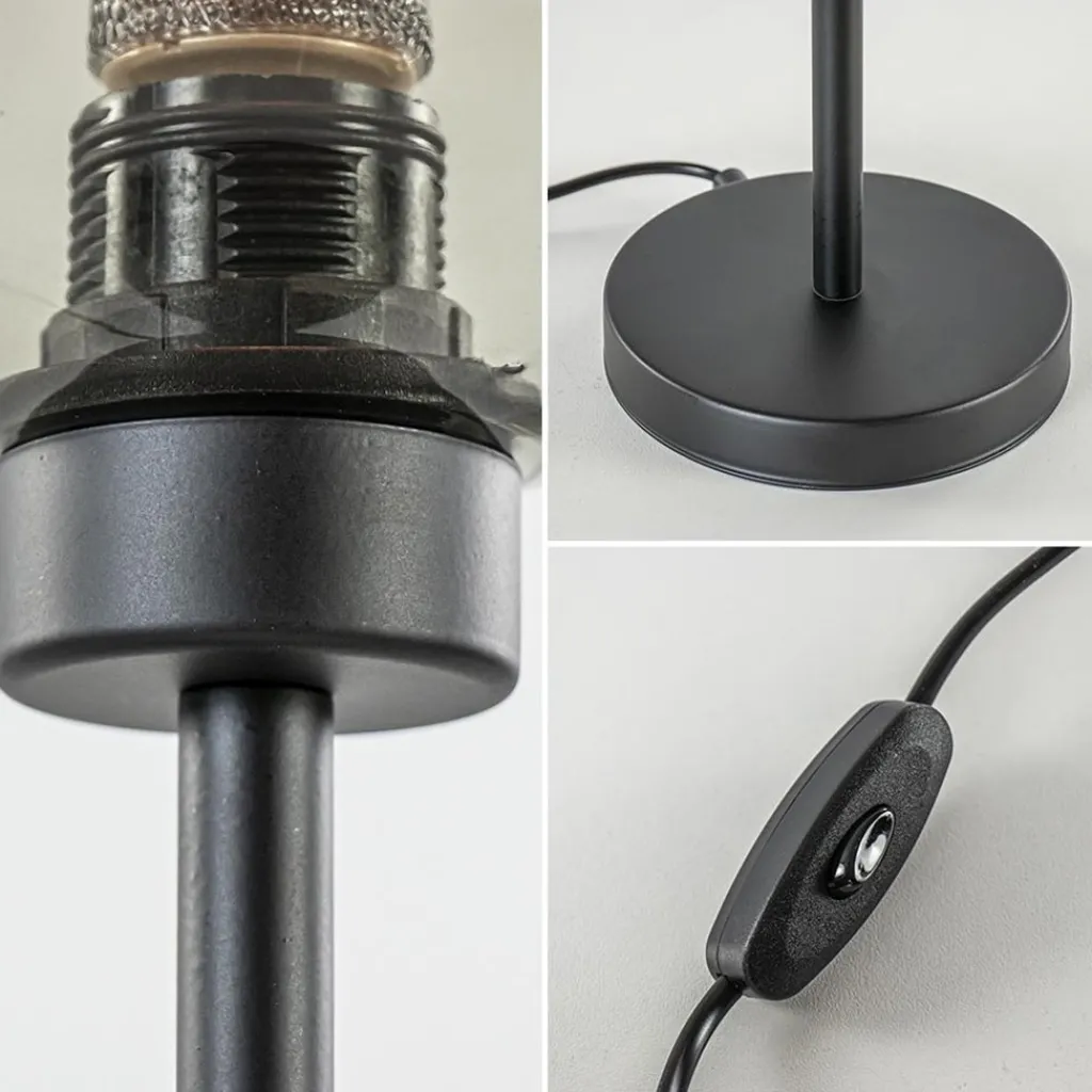 Straluma Tafellamp zwart met smoke glazen bol> Tafellampen|Landelijke Verlichting