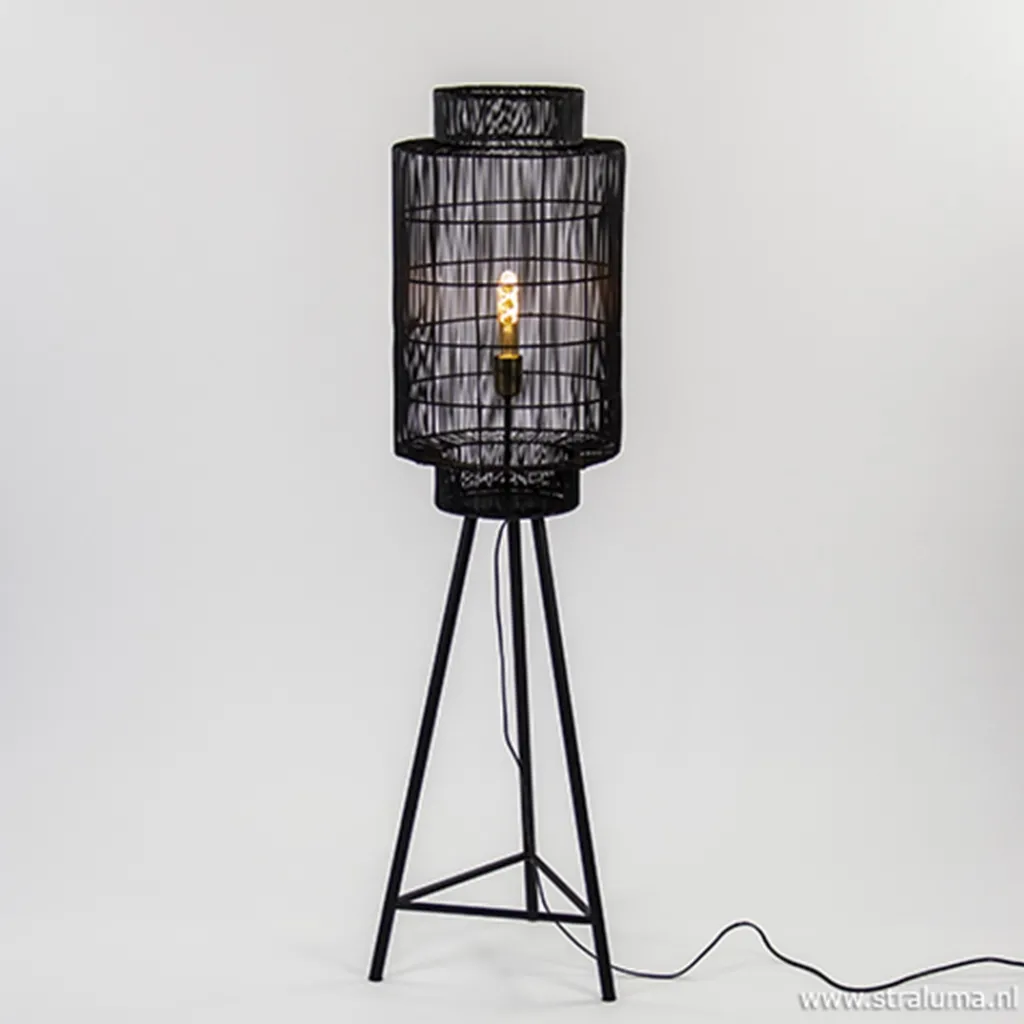 Straluma Trendy draad-vloerlamp Gruaro zwart> Draadlampen|Light and Living