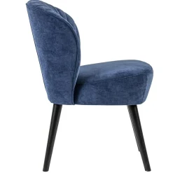 Straluma Trendy eetkamerstoel blauw met zwarte houten poot><noscript><img width=