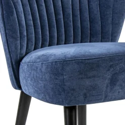 Straluma Trendy eetkamerstoel blauw met zwarte houten poot><noscript><img width=