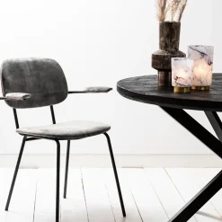 Straluma Trendy eetkamerstoel Emma velvet grijs><noscript><img width=