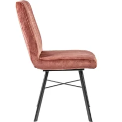Straluma Trendy eetkamerstoel velvet blush met zwarte pootjes><noscript><img width=