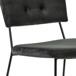 Straluma Trendy eetkamerstoel velvet grijs met metalen poot><noscript><img width=