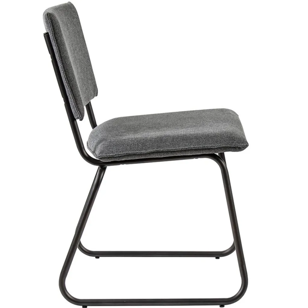 Straluma Trendy eettafelstoel grijs met gunmetal poot> Eetkamerstoelen