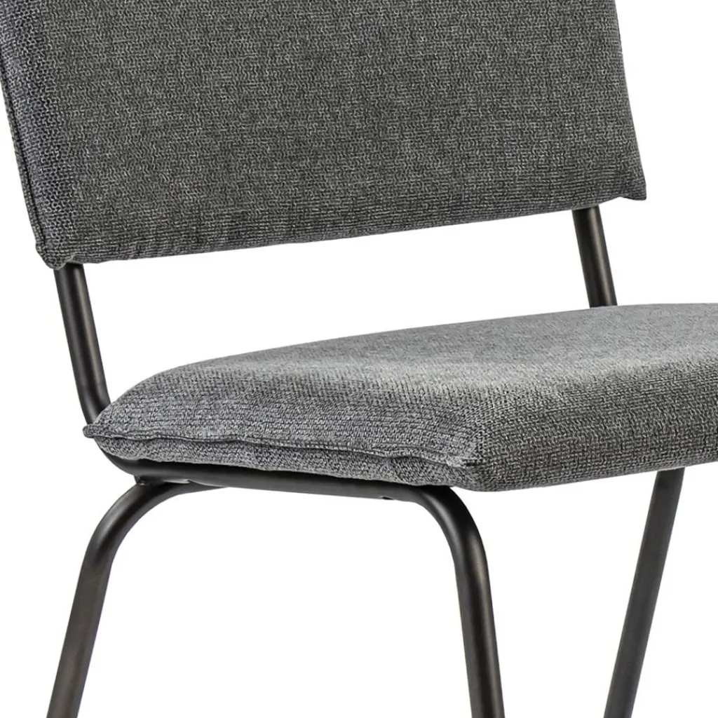 Straluma Trendy eettafelstoel grijs met gunmetal poot> Eetkamerstoelen