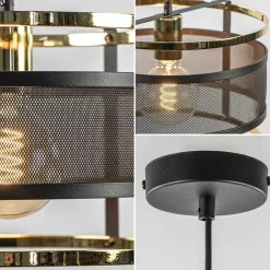 Straluma Trendy hanglamp mat zwart met hoogglans goud><noscript><img width=