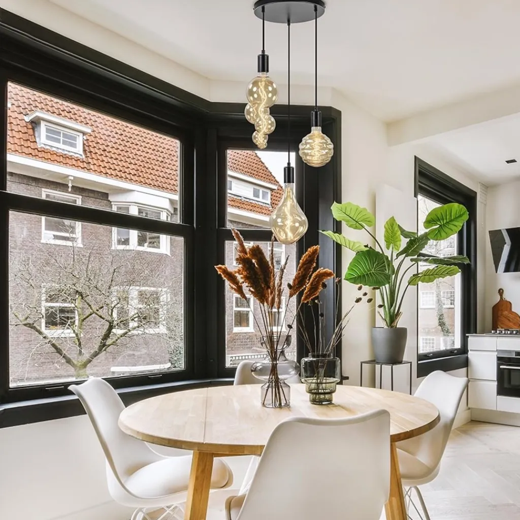 Straluma Trendy 3-lichts hanglamp mat zwart exclusief lichtbron> Eetkamerverlichting|Hanglampen